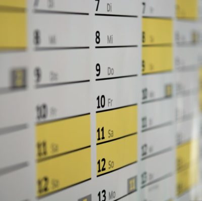 A picture of a schedule