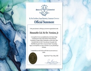 CT Lt. Gov. Susan Bysiewicz Official Statement of Samuel Verniero, Jr.