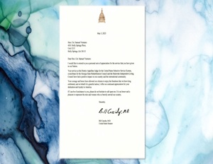 Senatorial Commendation from Senator Bill Cassidy of Louisiana to Samuel Verniero, Jr.